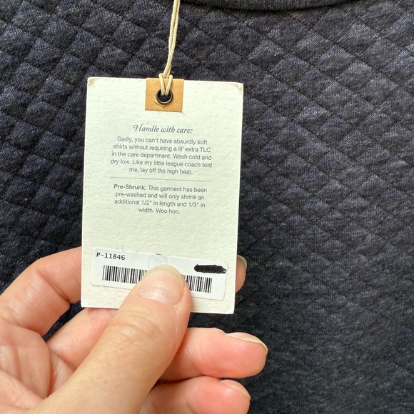 NWT Marine Layer Navy Blue Crewneck Sweatshirt with Quilted Texture in Size L - Picture 6 of 8